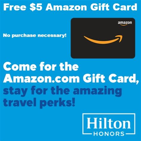 Hilton Honors : Free $5 Amazon Gift Card | MyBargainBuddy.com