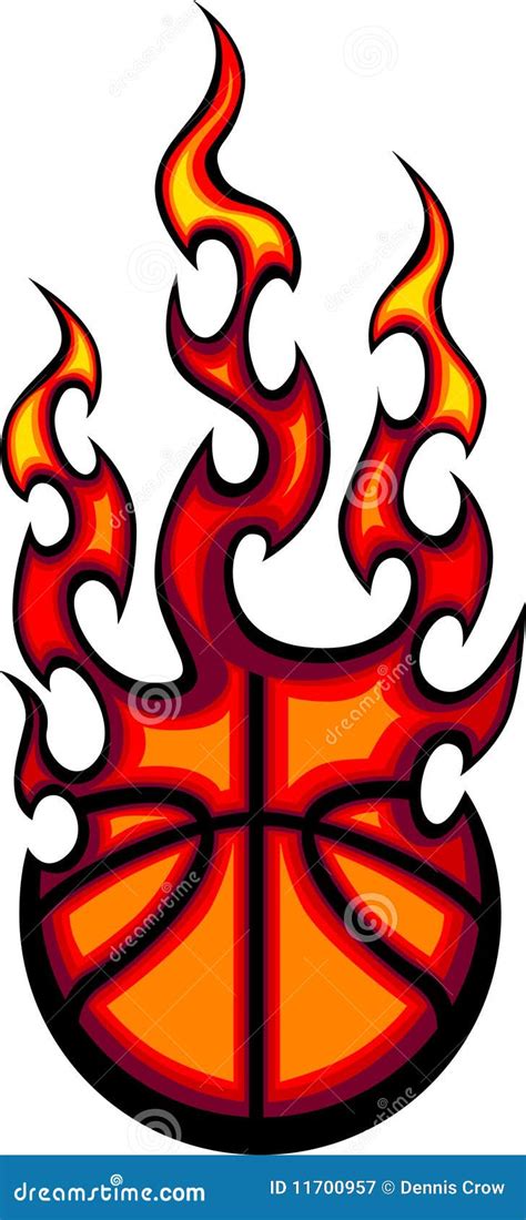 Flaming Basketball Logo Stock Vector Illustration Of Drawing 11700957