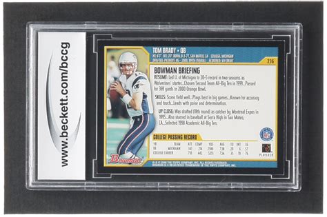 Tom Brady Bowman Rc Bccg Pristine Auction