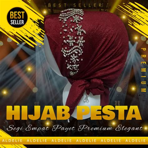 Hijab Pesta Simple Mewah Terbaru Motif Payet Swarovski Bhn Gliter Kilat