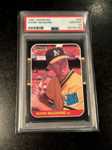 1987 Donruss Mark McGwire PSA 10 Gem Mint Rated Rookie Quantity