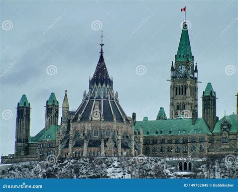 Canadian Federal Parliament Buildings in the Winter, Ottawa, Canada ...