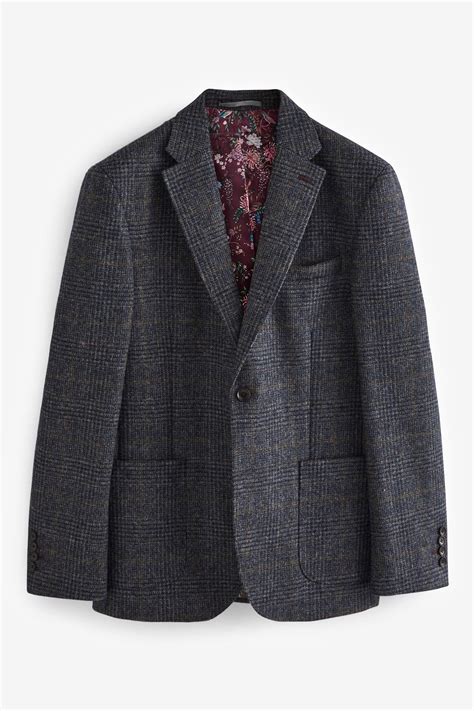 Buy Blue Signature Moons British Wool Check Blazer From Next Ireland