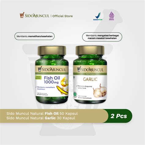 Jual Sido Muncul Natural Fish Oil Sc K Sido Muncul Herbal Garlic