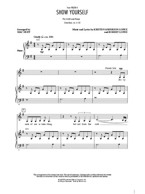 Show Yourself From Frozen 2 Sheet Music In G Major Download