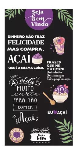 Adesivo Papel Parede Frase Bem Vindo Entre Açaí Tigela A71