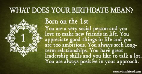 What Does Your Birth Date Mean? - Born on the 1st