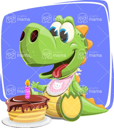 Cartoon Baby Dino Character Set Shape 2 GraphicMama