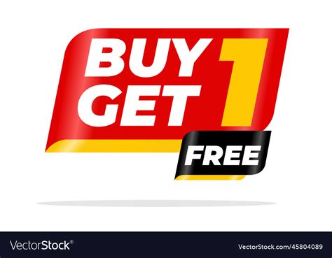 Buy 1 Get Free Sale Tag Banner Design Template Vector Image