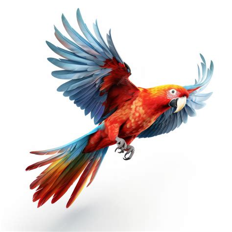 Bird flying in white background | Premium AI-generated image