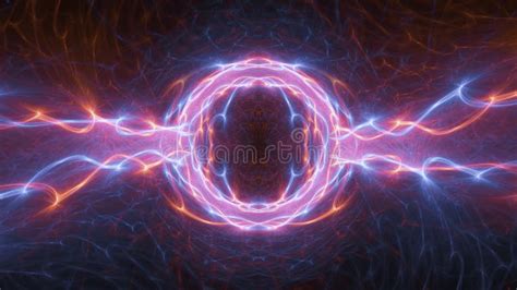 Fire And Ice Abstract Fractal Lightning Stock Illustration