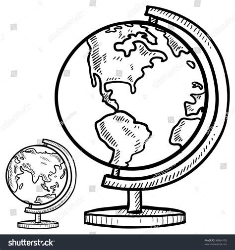 Doodle Style Globe Illustration Vector Format Stock Vector Royalty