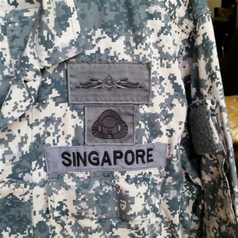 Singapore Navy No. 4 Pixelated Uniform, Men's Fashion, Tops & Sets ...