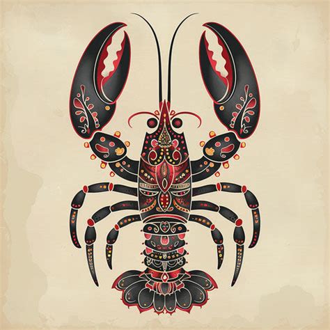 Lobster Tattoo Vector Collection – IMAGELLA