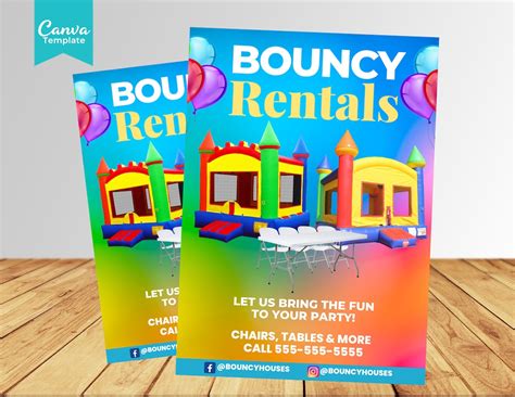 Bounce House Flyer Template Etsy