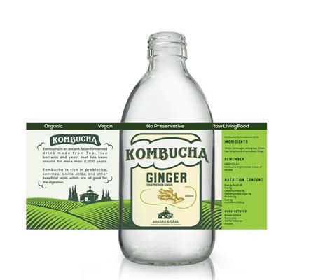 Label Kombucha Ginger 55605 Personal Design Kombucha Beer Bottle