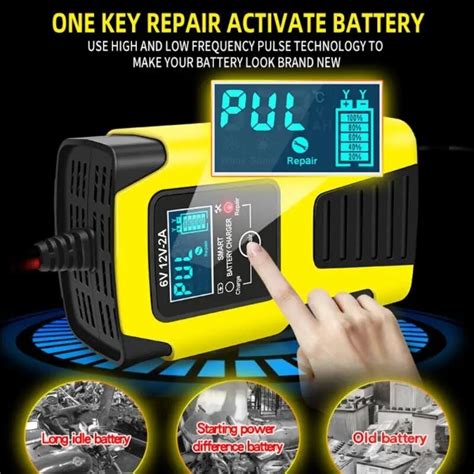 Automatic 2a 6v 12v Car Battery Charger Lead Acid Gel Agm Wet Calcium Deep Cycle Vrla Pulse Rep