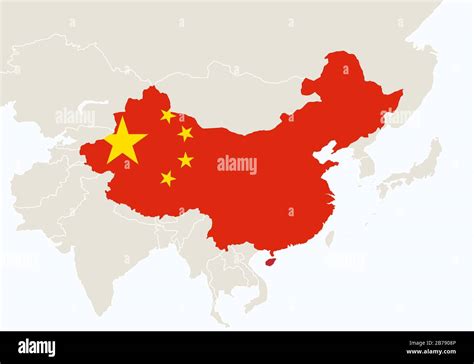 Asia with highlighted China map. Vector Illustration Stock Vector Image ...