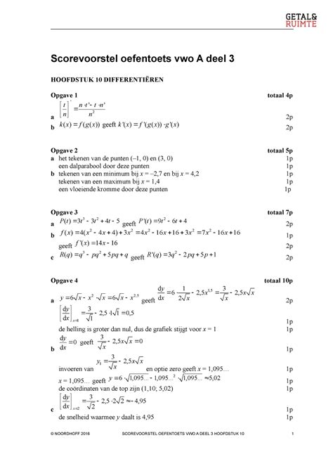 Gr Va H Oefentoets Correctievoorstel Scorevoorstel Oefentoets