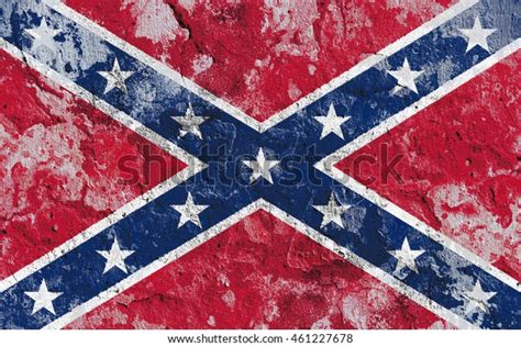 Confederation Flag Painted On Grunge Wall Stock Illustration