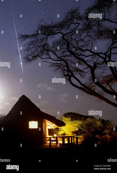 Taurid Meteor Shower View Of A Meteor Shooting Star Upper Centre In