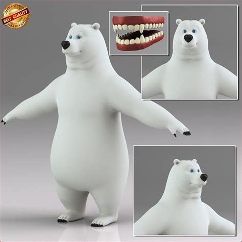 Cartoon Polar Bear Biped D Model Fbx Ma Obj Free D