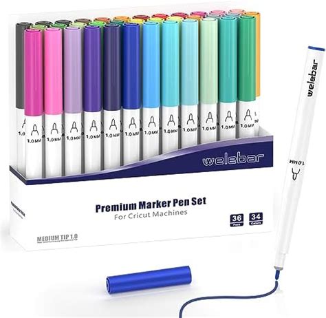 Welebar 1 0 Tip Pen Set For Cricut Explore 3 Air 2 Air Premium Gel Pen Set Of 36 Pack For