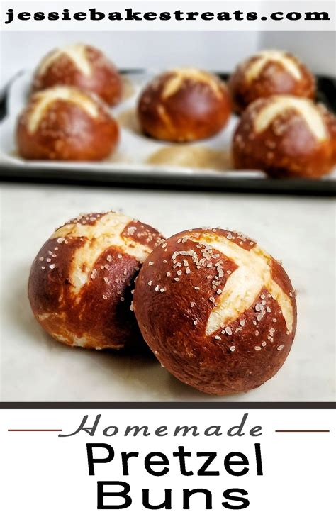 Pretzel Buns - Jessie Bakes Treats | Recipe | Homemade bread easy