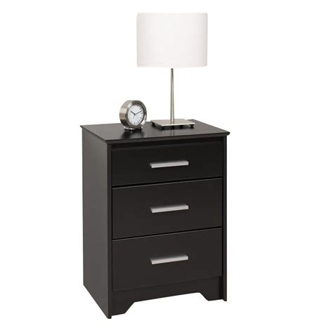 Prepac Coal Harbor Tall 3 Drawer Nightstand In Black Cymax Business