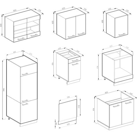 Vicco KÜCHE R LINE 300 CM KÜCHENZEILE KÜCHENBLOCK EINBAUKÜCHE BETON MIT