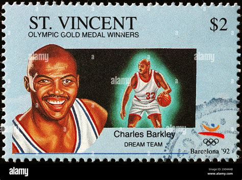 Dream team member Charles Barkley on postage stamp Stock Photo - Alamy