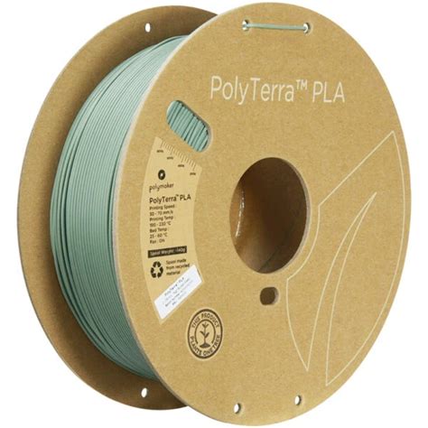 PolyTerra PLA Muted Green 1 75 Mm 1kg Rulle PriGo Dk