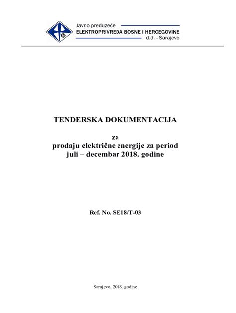 Fillable Online Tenderska Dokumentacija Za Prodaju Elektrine Fax