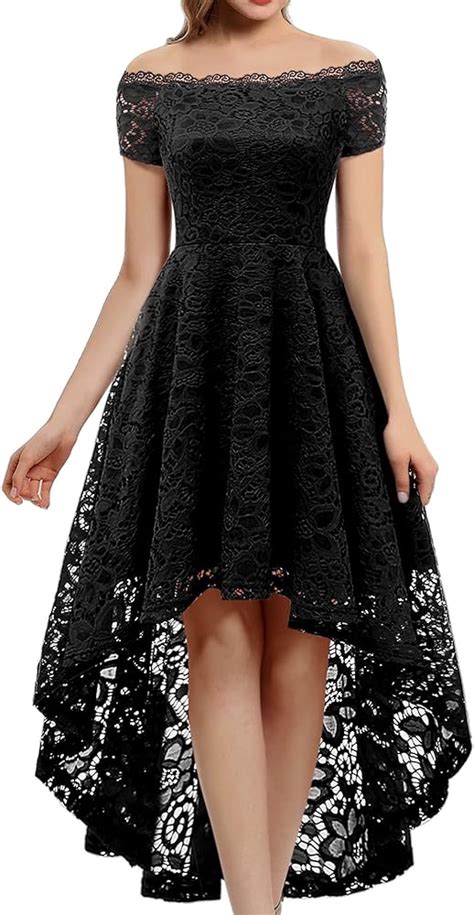 Black Lace Off The Shoulder Dress