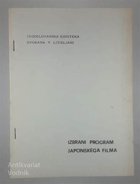 Izbrani Program Japonskega Filma Antikvariat Vodnik