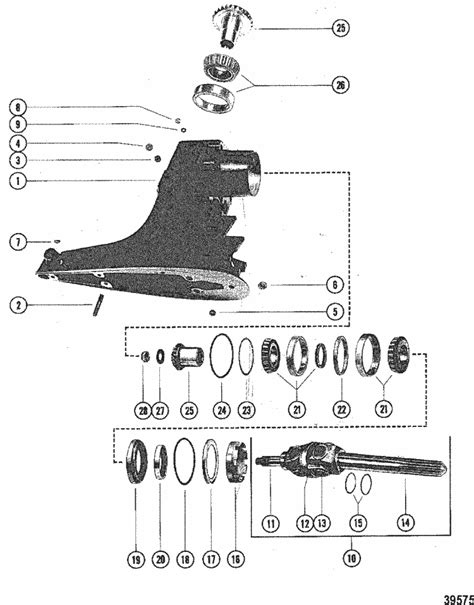 Mercruiser 228 1978 1892 Driveshaft Housing And Gear Assembly Parts