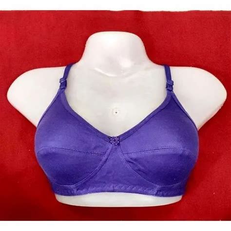 Purple Plain Padded Cotton Bra For Daily Wear Size 28 44 Inch At Rs