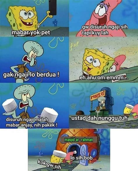 11 Potret Kocak Warga Bikini Bottom Jalani Puasa Ramadan Squidward Kuat Nahan Emosinya Nggak Ya