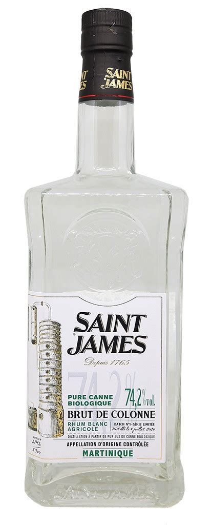 Rhum Agricole Pur Jus De Canne SAINT JAMES Brut De Colonne Bio