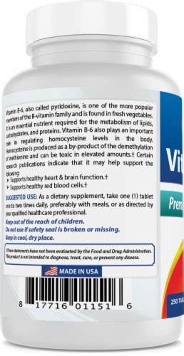 Best Naturals Vitamin B6 50 Mg 250 Tablets 250 Tablets Kroger