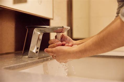 Close Up Of Male Bathroom Washing Hands Picture And Hd Photos Free Download On Lovepik