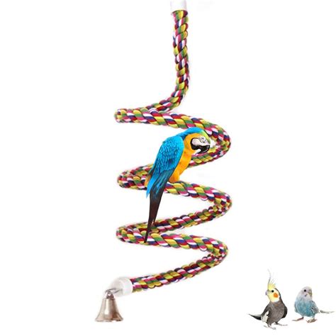 Buy Asocea Bird Rope Bungee Toy With Bell Parrot Hanging Cotton Rope