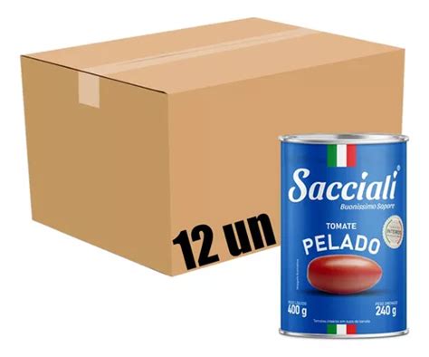 Tomate Sacciali Pelado Sem Pele Lata 400g Caixa 12un