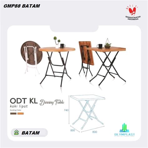 Jual Meja Makan Cafe Meja Lipat Plastik Kaki Besi ODT SQUARE KL