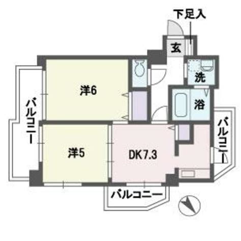 西鉄天神大牟田線 西鉄平尾駅 地上8階建て 築26年 福岡県福岡市中央区平尾5 64万円／2ldk 洋6 洋5 Ldk73／418