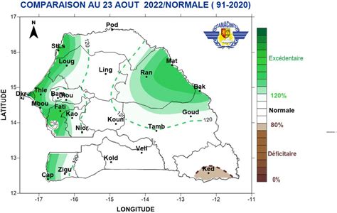 Météo Sénégal Les prévisions de ce mercredi 24 Août 2022 ANACIM