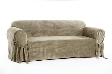 Velvet One Piece Sofa Slipcover The Slipcover Company