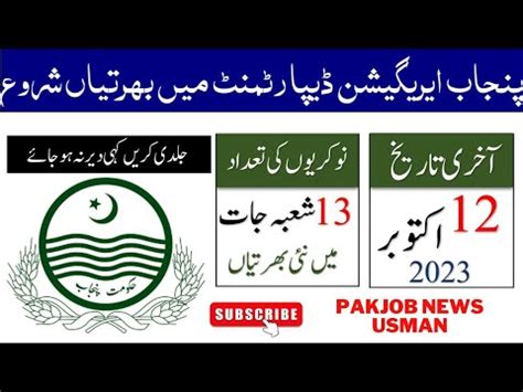 Pmo Punjab Irrigation Department New Jobs Apply Oline Job