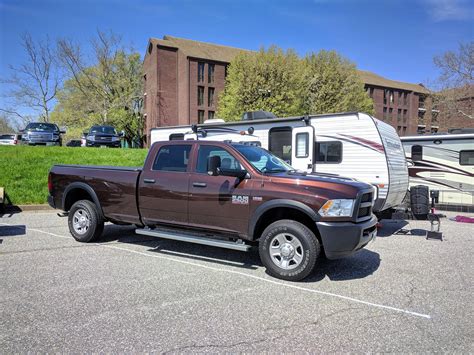 New to me 2015 RAM 2500 Crew Cab, 6.4 HEMI, 8' Bed, 4.10 rear and my 24' travel trailer. The ...