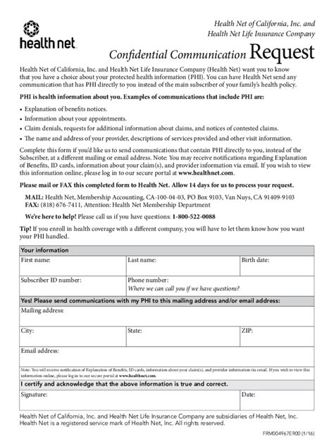 Fillable Online Confidential Communication Request Request For